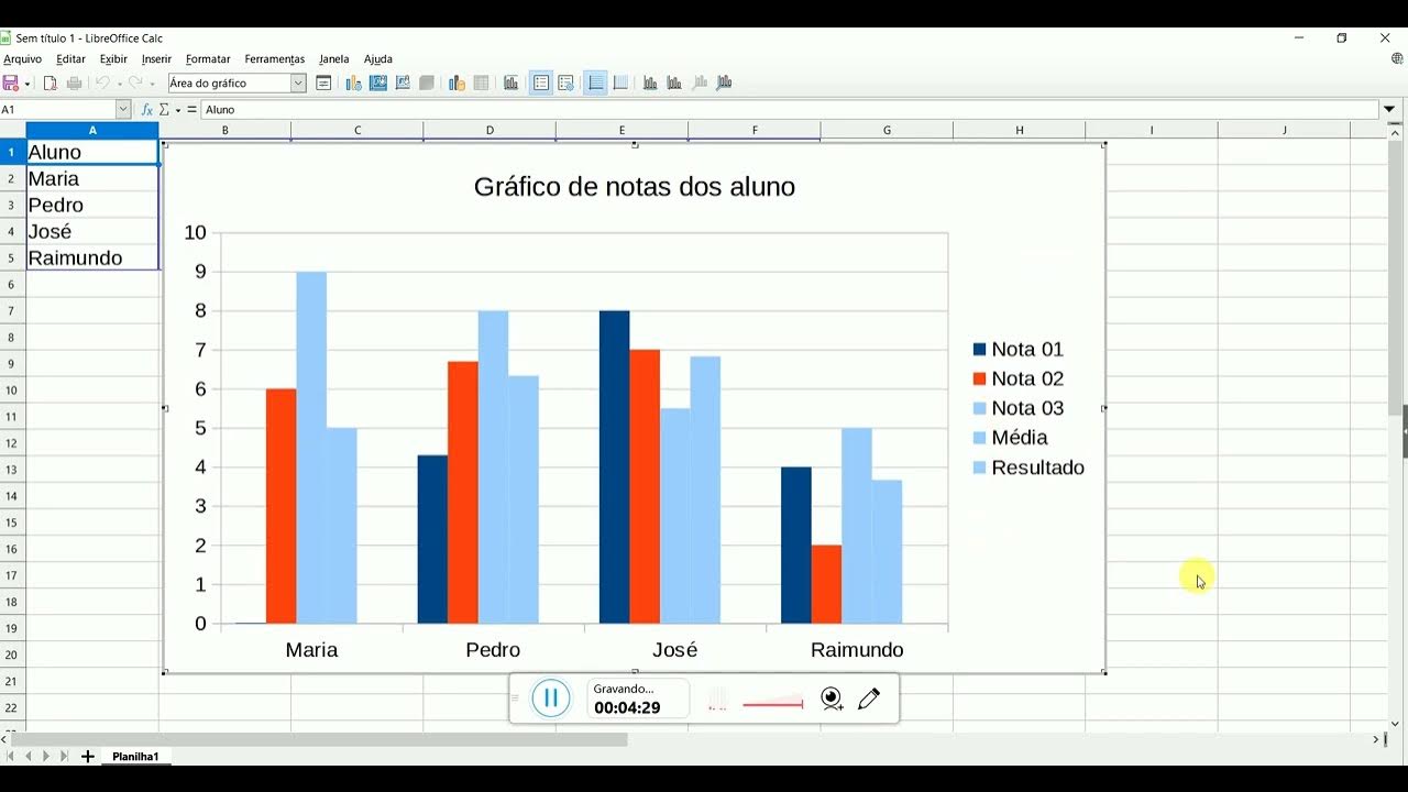 Como fazer gráficos com LibreOffice - Calc - YouTube