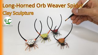 Sculpting Long Horned Orb Weaver Spider _ Macracantha arcuata _ Polymer Clay Sculpture @LifeofClay