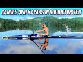 Canoes and kayaks in mirror water - Гребля на байдарках и каноэ в зеркальной воде