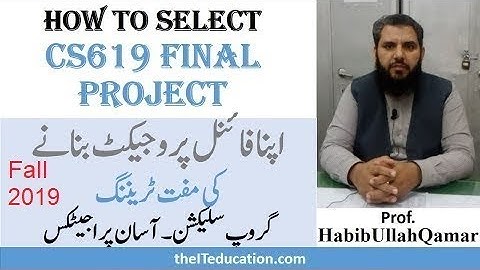 CS619 Final Project Selection Virtual University Easy Project List Spring 2020