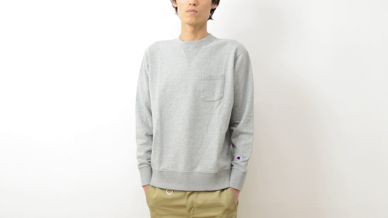 Champion チャンピオン ポケット 付き ガゼット クルーネック 