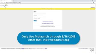 Accessing WebAdmit Pre-Launch 2019-2020 Cycle