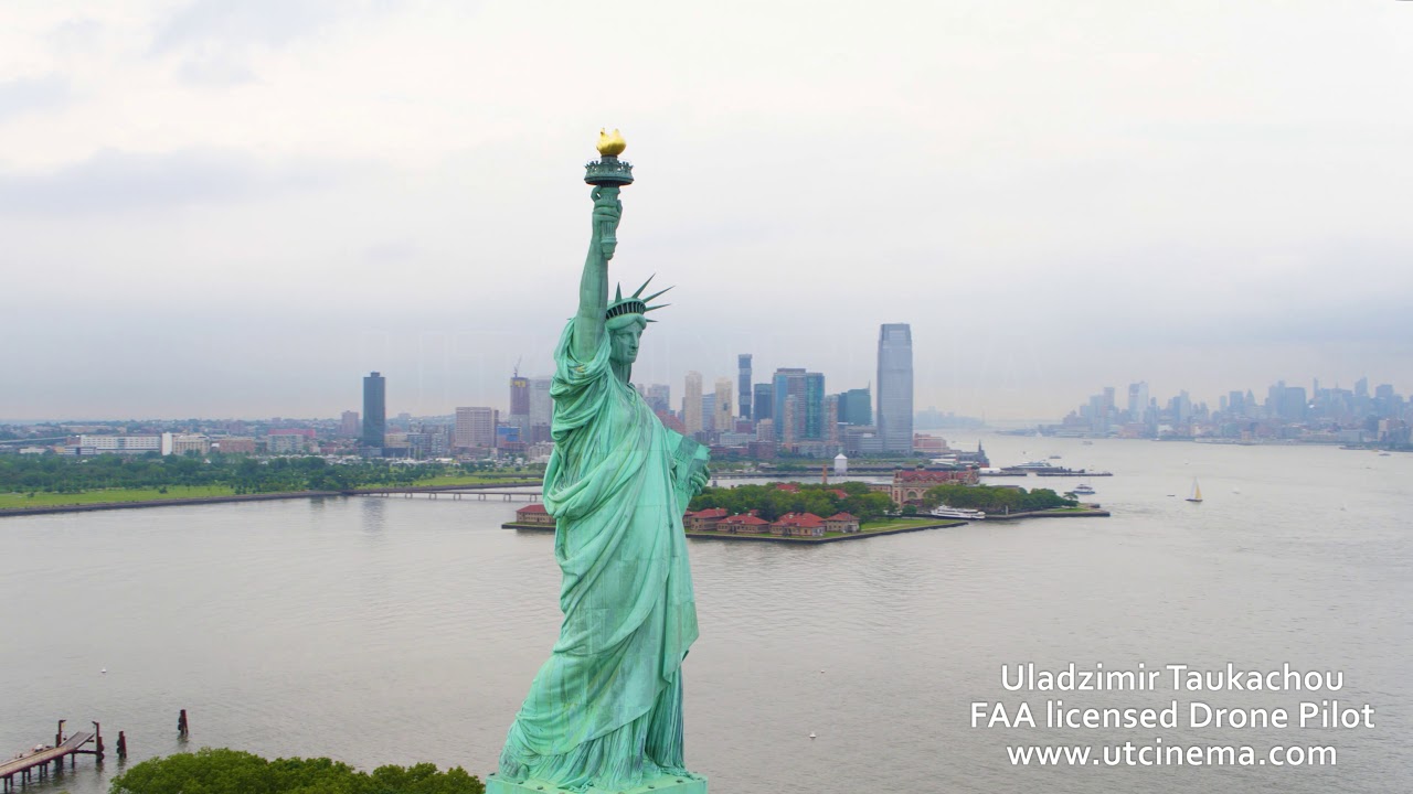 Statue of Liberty Aerial Drone Stock Footage 4K (NYC 01) - YouTube