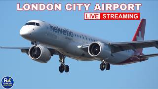 🔴 LIVE: STEEP APPROACHES at London City Airport (LCY) | KLM, SWISS, ITA + Private Jets — 24/08/26