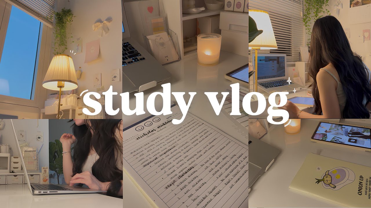 STUDY VLOG |  productive morning, studying, daily, note, motivation ˚ ༘
