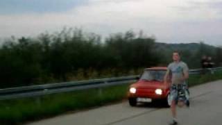Drag Race - Fiat 126P Bobson Vs Man On Foot D 60M.