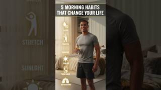 5 healthy morning habits #morningroutine #morningmotivation #athomeworkout