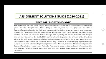 BPCC 102 Ignou Solved Assignment 2020-21