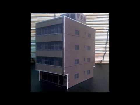 写真からNゲージサイズの小型ビルのペーパークラフトをつくってみた2 , YouTube