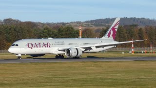 New Qatar Airways Boeing 787 dreamliner at Edinburgh
