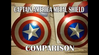 Captain America 75th Metal Shield comparison- Marvel Legends Teddy Snow