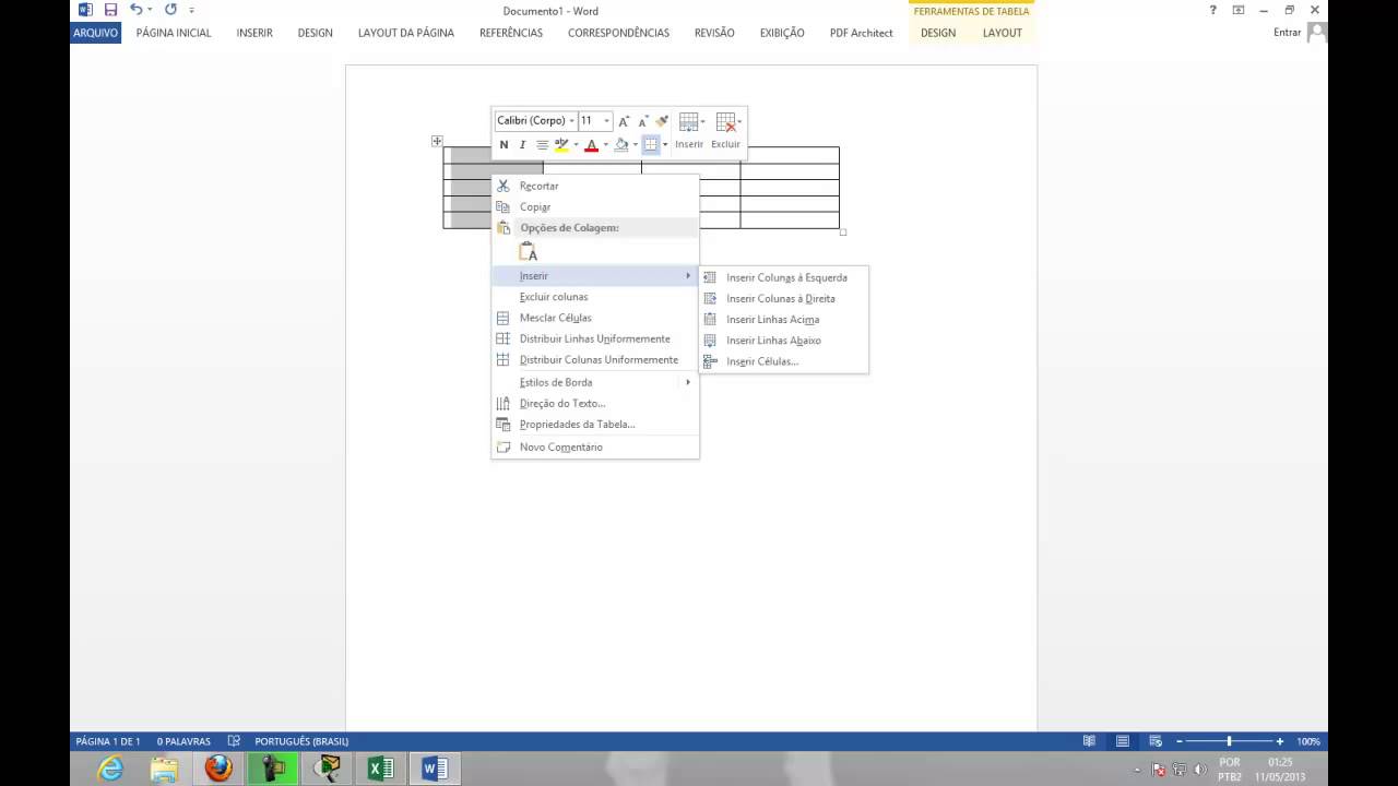 Microsoft Office Word 2013 - Como criar tabelas no Word 2013 - YouTube