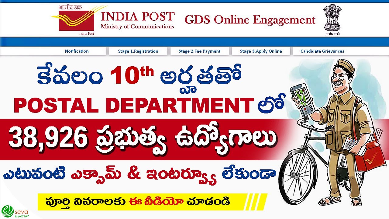 Postal Jobs Notification (2022) Only 10th Class 38,926 Vacancy's