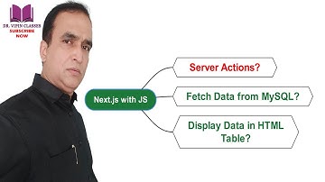 Next.js Server Actions - Reading Data from MySQL | Next JS Full Stack #38 | Dr Vipin Classes