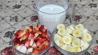 Banana & strawberry milkshake