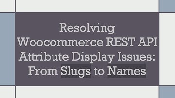 Resolving Woocommerce REST API Attribute Display Issues: From Slugs to Names