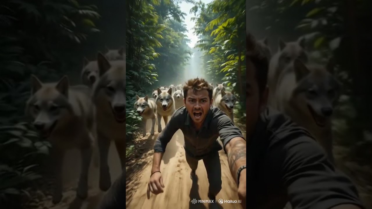 Wolf Pack Chase Caught on Selfie Cam – Alone Against the Wild! 