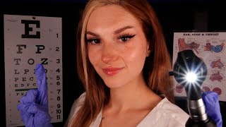 ASMR Dark Eye Exam \u0026 Ear Cleaning | Medical Doctor ASMR