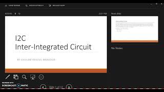 Recorded Presentation on I2C for the MIT Course