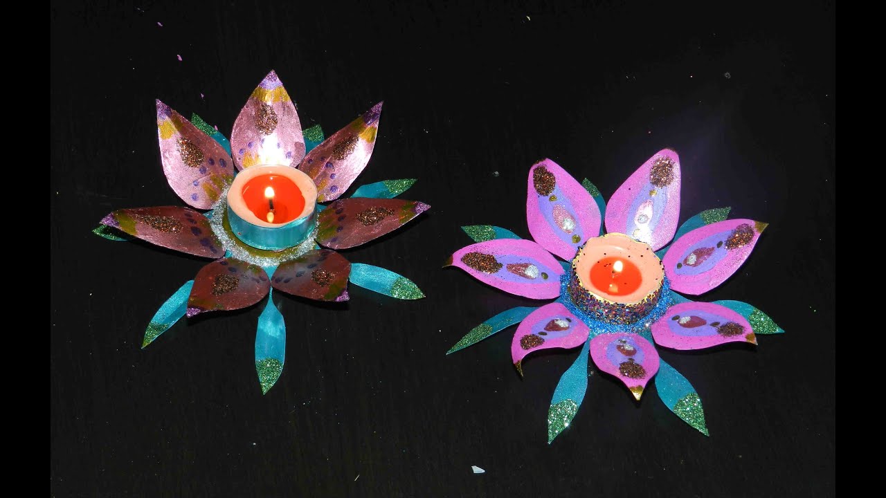 recycled diy flower like candle holder decoration with christmas milk jug crafts
