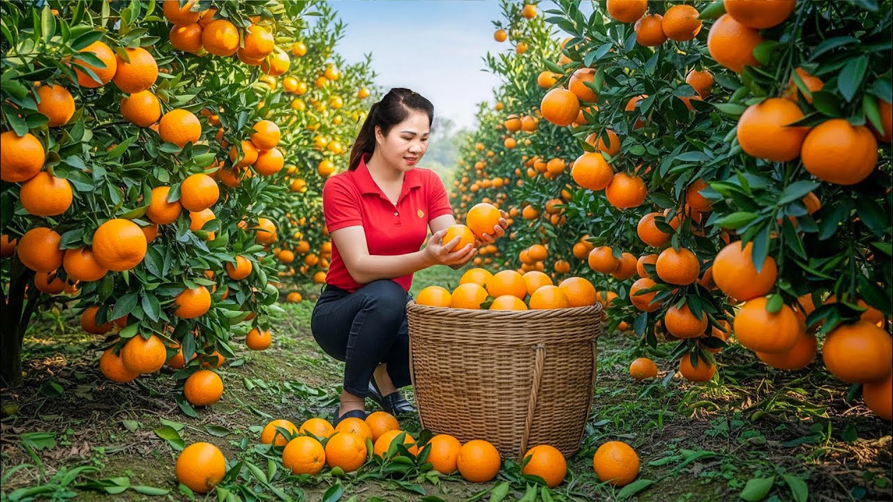 TIMELAPSE – Harvesting 1000kg of royal oranges & Go to Market Sell | Farm Life, Animal Care