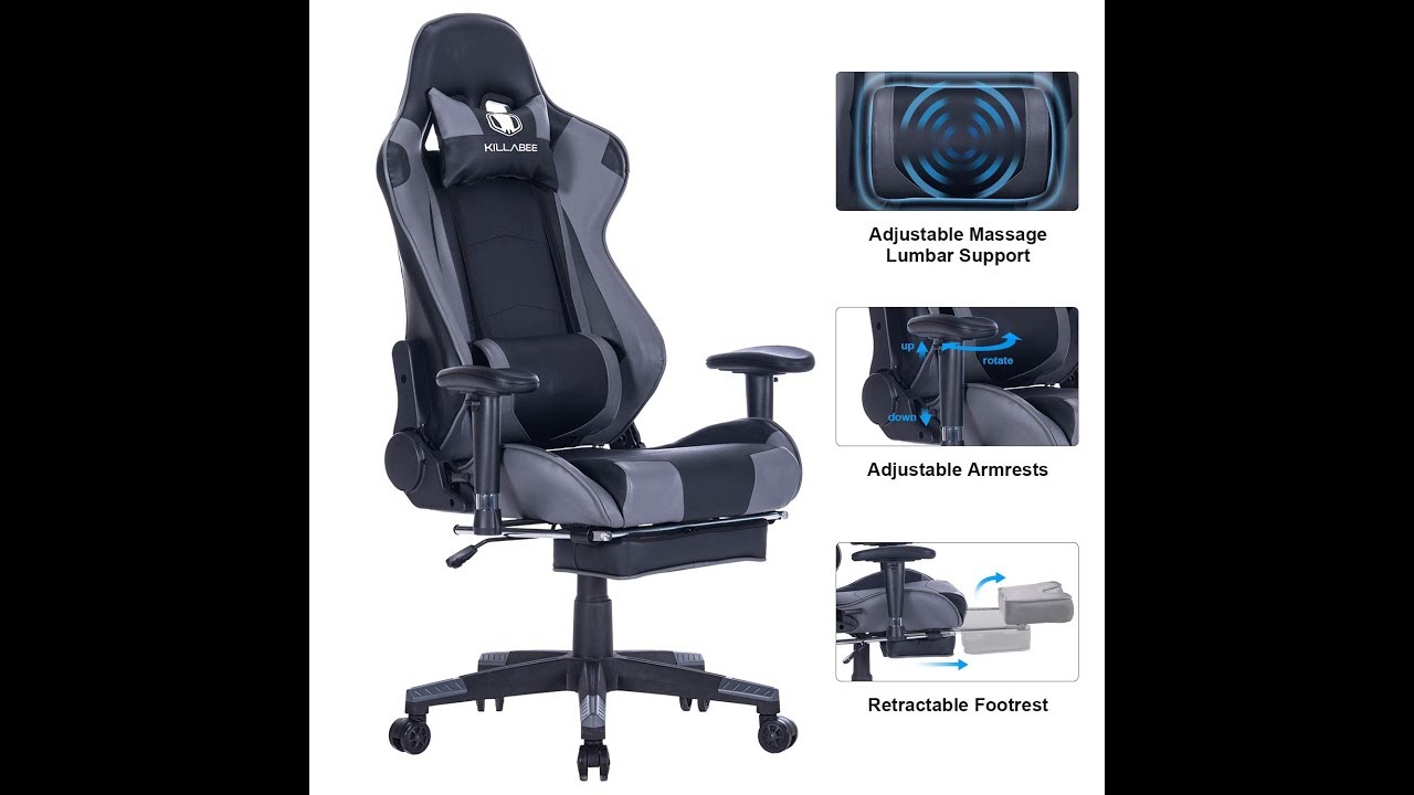 KILLABEE Big and Tall 350lb Massage Memory Foam Gaming Chair REVIEW