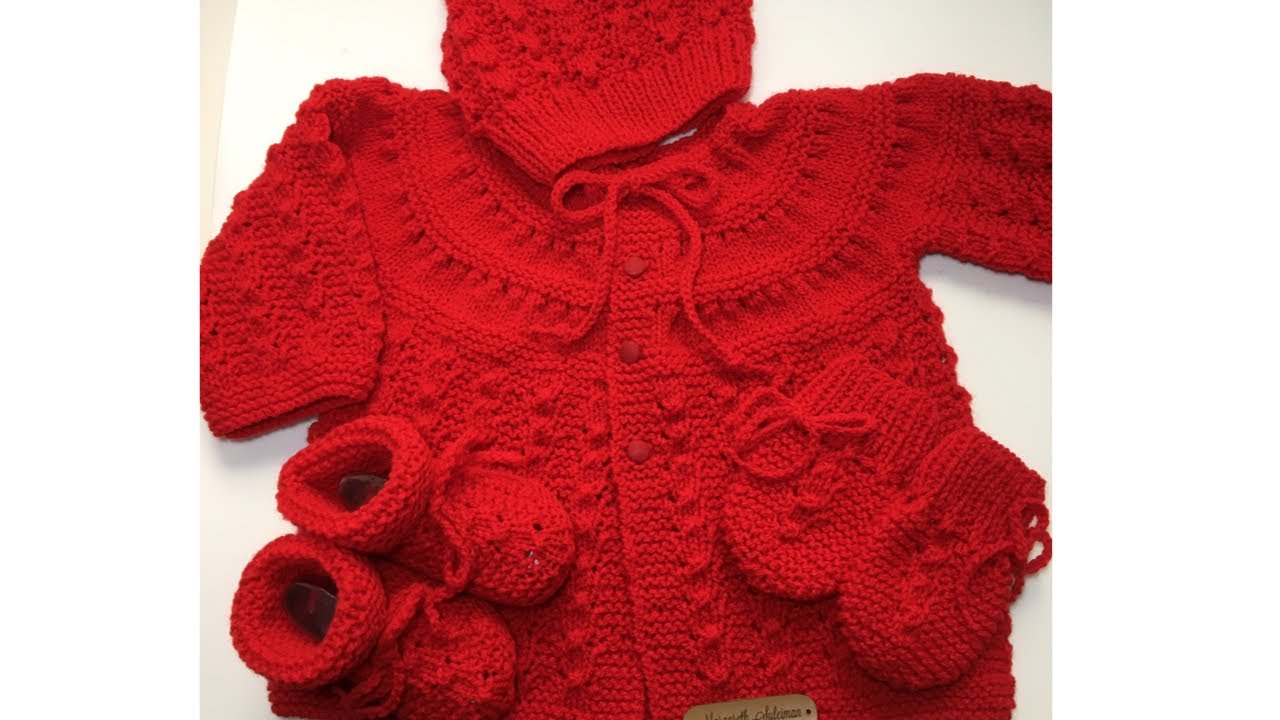 CASAQUINHO DE TRICÔ PARA BEBÊ - PALA REDONDA E PONTO AMARRADINHO.