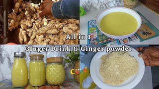 HOW TO MAKE GINGER DRINK , HEALTH BENEFITS & GINGER POWDER | ginger juice