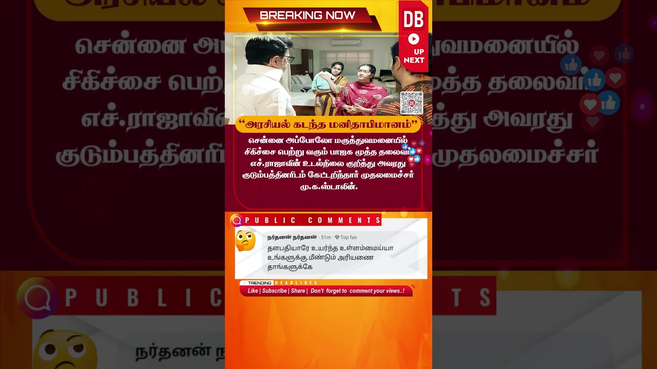 Chief Minister Stalin Enquires About H. Raja’s Health at Chennai Hospital