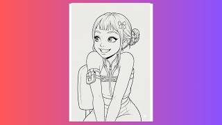Zoey Coloring K Pop Demon Hunters Satisfying Relaxing Art