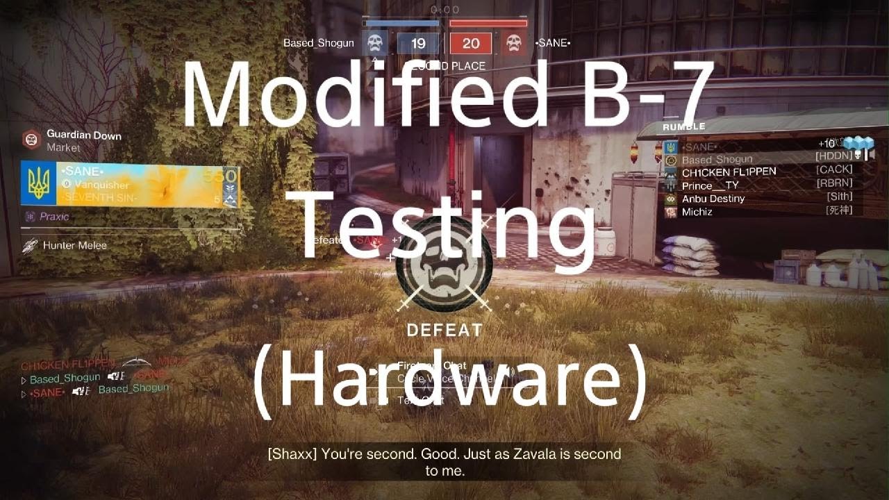 Destiny 2 Modified B-7 testing (hardware)