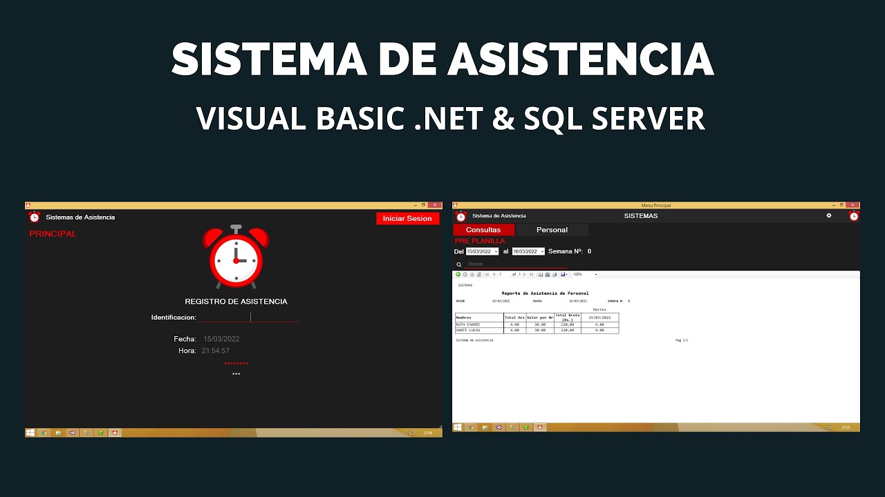 Sistema de Asistencia en Visual Basic NET y SQL Server - YouTube