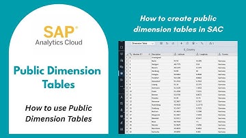 SAP Analytics Cloud Public Dimension Table : Part 01