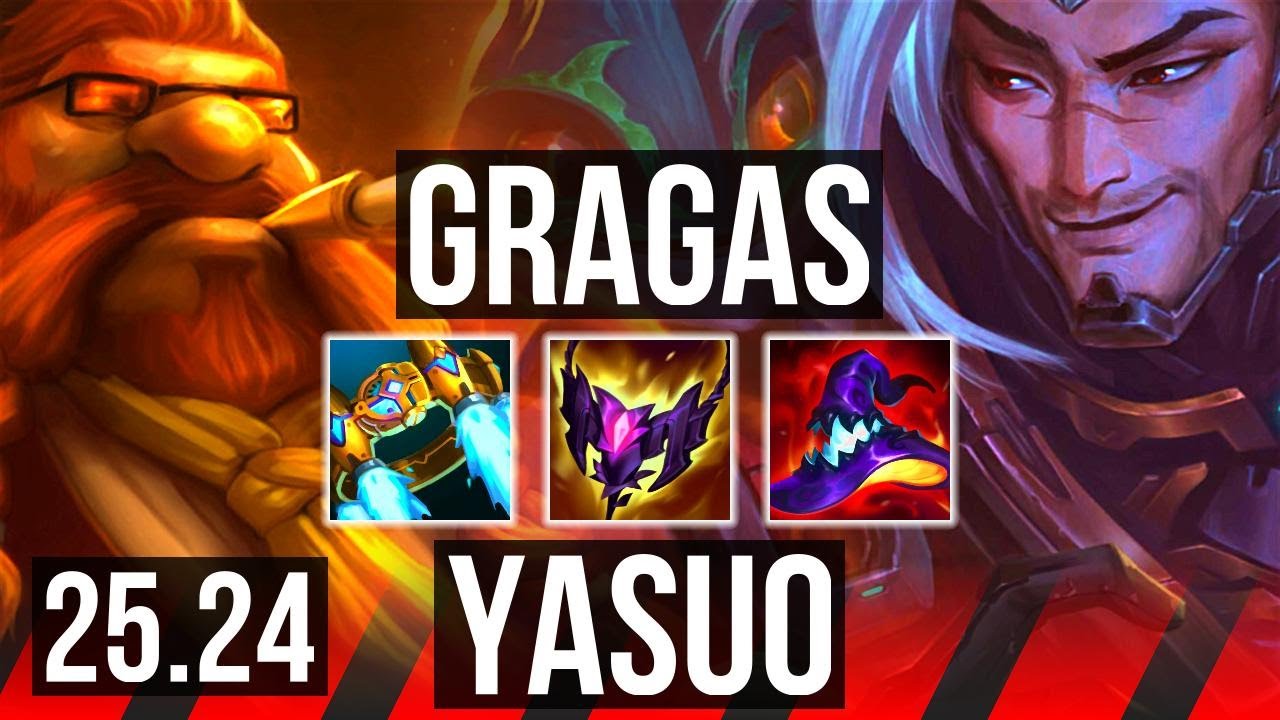 Watch Gragas destroy Yasuo in Master elo! 
Highlights: Good KDA: 15/1/5. 
Learn what runes to use, what items to build, understand how to lane, teamfight, and outplay your opponents as #Gragas. 
/// #LeagueOfLegends high elo replay 
 
Thank you for watching! 
Did you learn something new? Share it in the comments! 
If you liked this video, please leave a thumbs up, if you disliked it, be sure to give me feedback in the comments. I appreciate your support! 
 
~~~| DOMISUMREPLAY |~~~ 
High elo replays for every role and champion. Improve your gameplay. Many uploads per day. 
 
~~~| WATCH MORE |~~~ 
Main channel: https://www.youtube.com/channel/UChkYqBSmrYsPjOTK2N4pdWg?sub_confirmation=1 
Gragas channel: https://www.youtube.com/channel/UCOnfRekr6c2E4LYGQbc6YZw?sub_confirmation=1 
 
More replays of: 
- Gragas vs Yasuo: https://www.youtube.com/playlist?list=PLVd3fwlWBMCwGIHM0Dffn9h9PfVbnl9Rf 
- Gragas TOP: https://www.youtube.com/playlist?list=PLVd3fwlWBMCzs_O6tvLdrvr1lIRBX43-l 
- Gragas: https://www.youtube.com/playlist?list=PL-TM5XNBRKzS_kDD_xImoemZJ_k6mXitn 
 
~~~| MATCH INFO |~~~ 
GAME TYPE: Ranked Solo/Duo 5v5 
REGION: EUNE 
AVERAGE RANK: Master 
SEASON: Season 2025 
PATCH: 25.24 
 
~~~| SPECTATED PLAYER |~~~ 
CHAMPION: Gragas 
SKIN: Arctic Ops Gragas 
RANK: Master 
RIOT ID: Krystöl # EUNE 
OP.GG: https://op.gg/summoners/eune/Kryst%C3%B6l-EUNE 
RUNES: DOMINATION - Electrocute, Sudden Impact, Deep Ward, Ultimate Hunter; SORCERY - Manaflow Band, Scorch (Adaptive Force + Adaptive Force + Health) 
 
~~~| OPPONENT |~~~ 
CHAMPION: Yasuo 
SKIN: PROJECT: Yasuo 
RANK: Master 
RUNES: PRECISION - Lethal Tempo, Triumph, Legend: Alacrity, Cut Down; RESOLVE - Shield Bash, Bone Plating (Attack Speed + Adaptive Force + Health Scaling) 
 
I am not one of the summoners playing in the matches uploaded to this channel, so I am unfortunately unable to answer questions about decisions made by the summoners in the game. 
 
played at 2026-01-07 16|57|21 (CET); rec on wd-marder at 2026-01-08 18|13|47 (CET); mtdt at 2026-01-08 18|47|52 (CET); EUNE-3887024177-TOP-RED