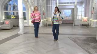 Liz Claiborne New York Sleeve Striped Knit Top with Gabrielle Kerr