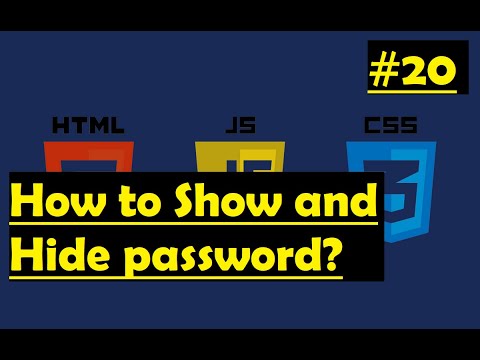 How to show and hide password in HTML, CSS and JavaScript