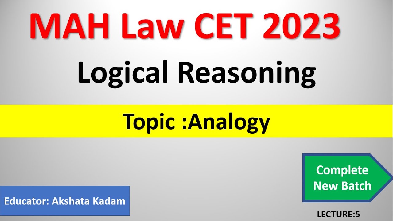 Analogy For MH LAW CET Exam 2023 Logical Reasoning For MH LAW CET analogy-for-mh-law-cet-exam-2023-logical-reasoning-for-mh-law-cet