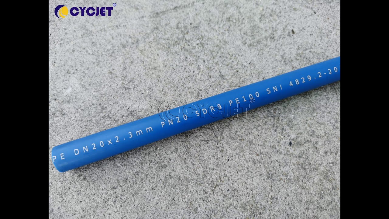 CYCJET Blue PE Pipe UV Fly Laser Coding Printer Machine high speed tube Online laser marking machine