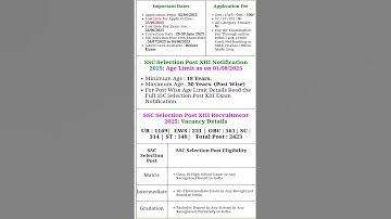 SSC Phase 13 Notification 2025 #shorts #ssc_phase_13_notification_2025 #trendingshorts #viralshorts