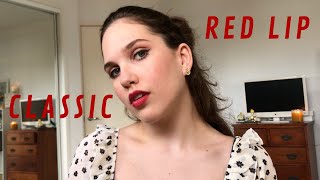 Classic Red Lip // 5 Minute Makeup Tutorial
