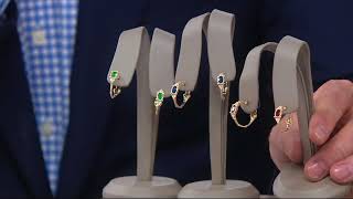 Judith Ripka 14K Gold Ruby, Emerald, or Sapphire Hoop Earrings on QVC