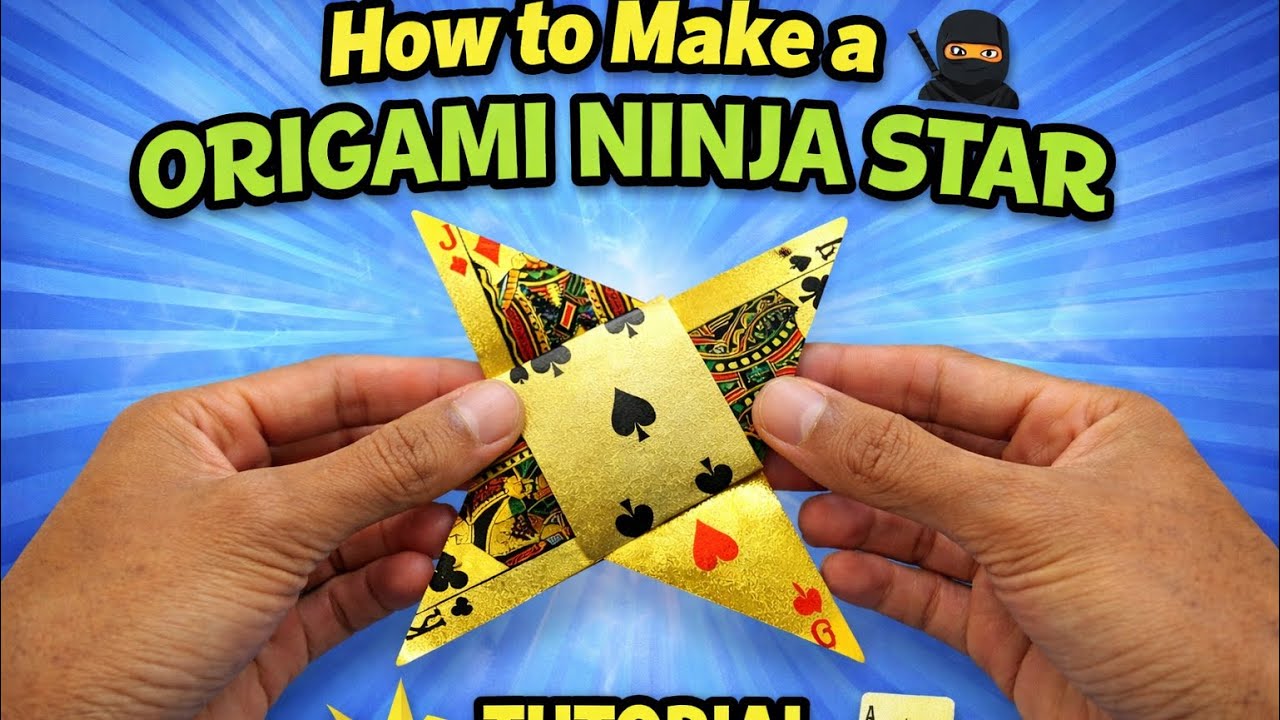 How to Make Ninja Star with Gold Playing Cards