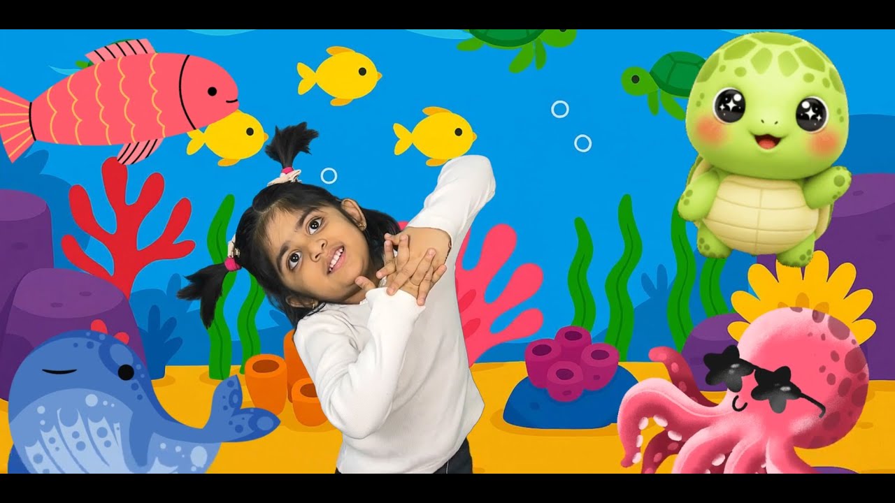 Танцы Baby Shark и песенка про крошечных рыбок для малышей.