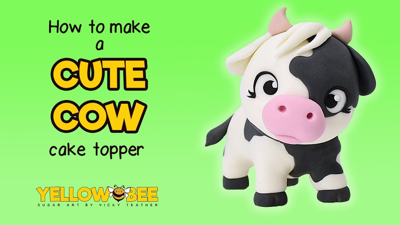 ONE Cute Cow Cake Topper