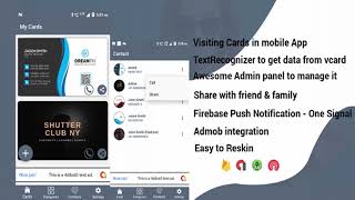 Visiting Card E-Holder App (Admob + firebase) + admin panel | Codecanyon Scripts and Snippets screenshot 3