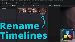 DaVinci Resolve - Rename a Timeline