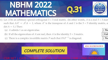 NBHM 2022 |Linear algebra ,Question 31 , special orthogonal matrix