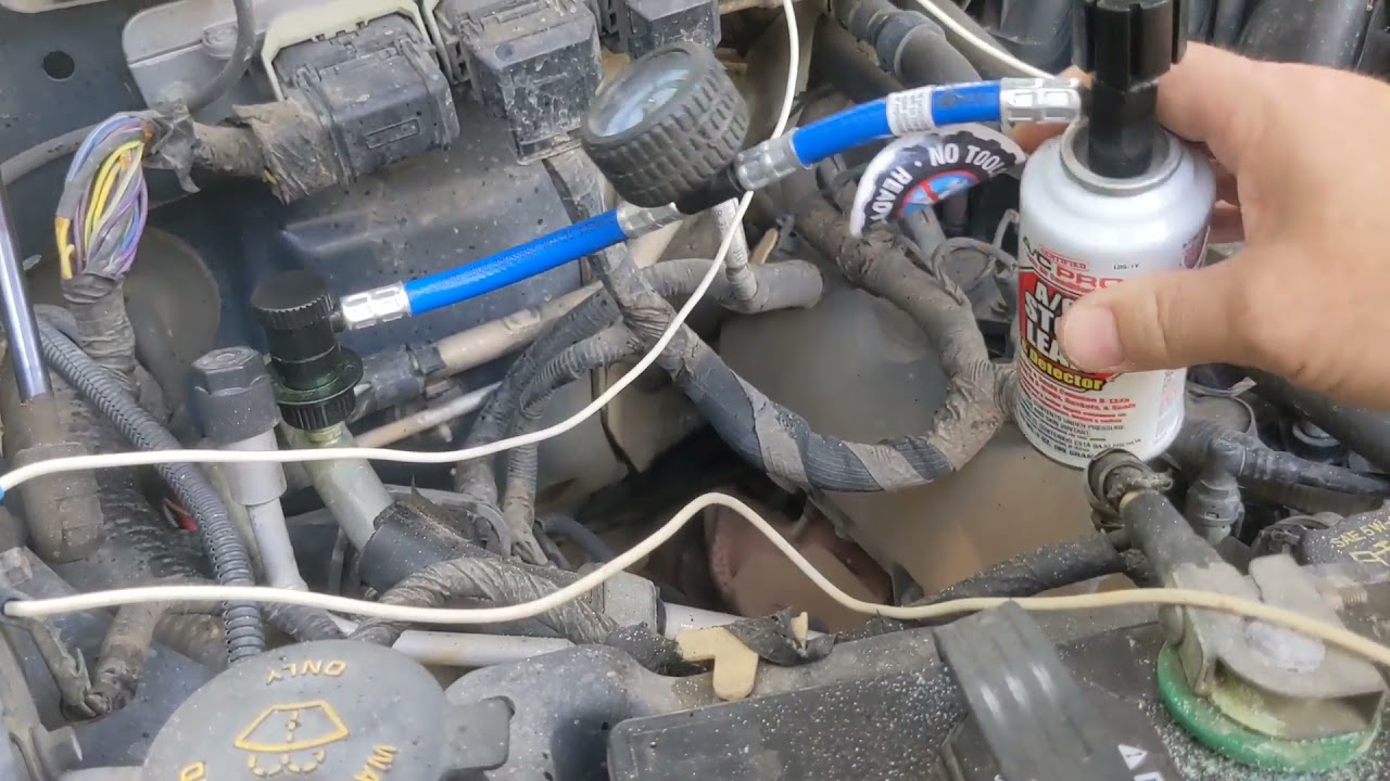 Installing a/c stop leak and detector YouTube