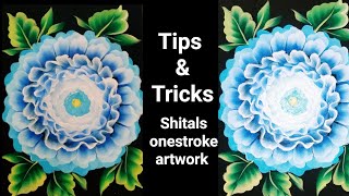 How to paint Floral pattern |One Stroke Painting flower|Blue Flower Painting diy