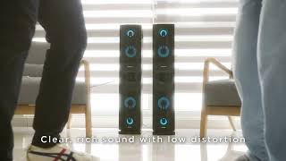 Bring The Party Home Radioshack 240W Tower Speaker With Fm & Karaoke